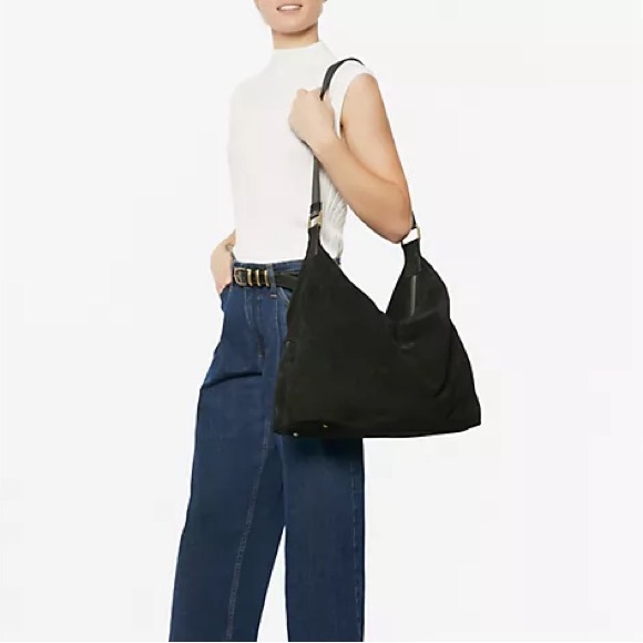 American Leather Co. Iris Suede Weekender-Black - Picture 1 of 11